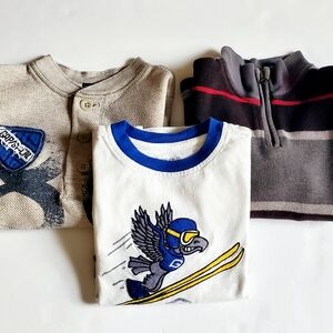 GAP Kids Boys XS 4-5 Long Sleeve Shirts Bundle Henley Pullover Cotton (Lot of 3)